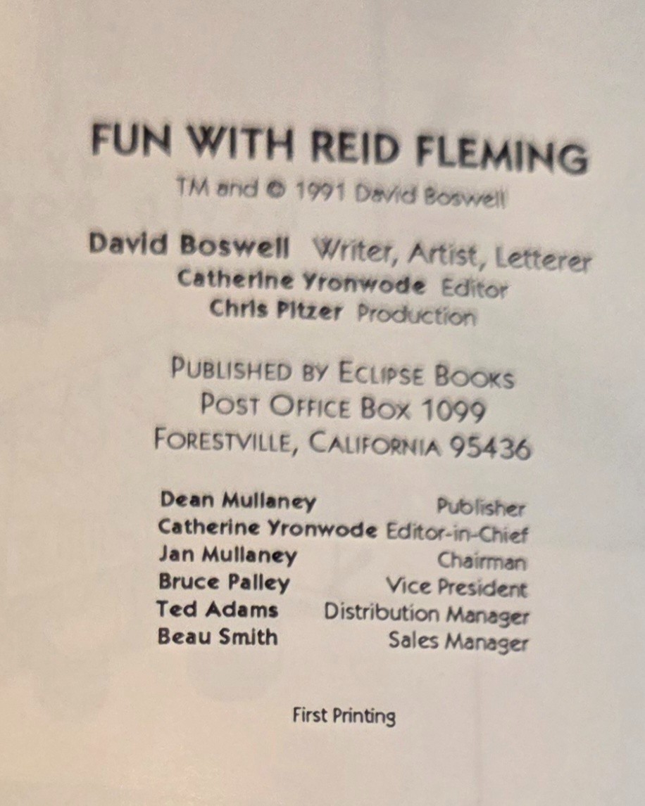 Fun with Reid Fleming World’s Toughest Milkman by David Boswell First Print 1991