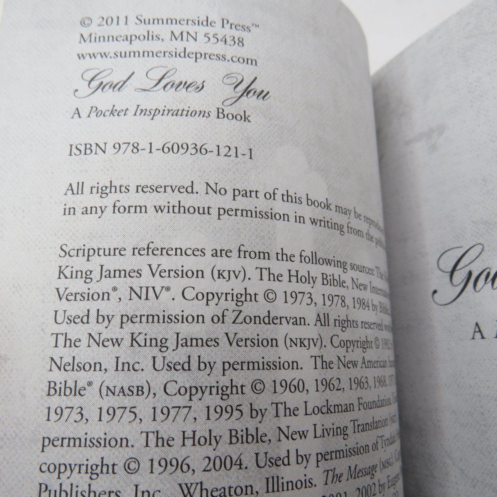 God Loves You by Ellie Claire (2011, Trade Paperback) -Presentation page Used