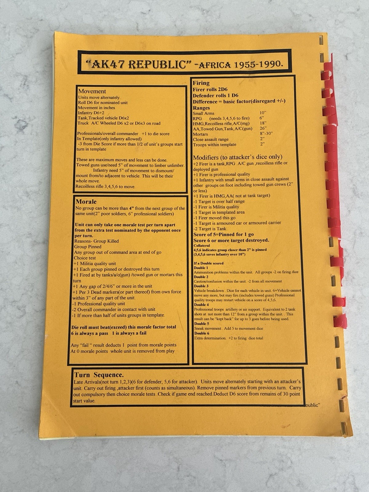 AK 47 Republic Rules for Warlord Level Battles/AK47 Supplement