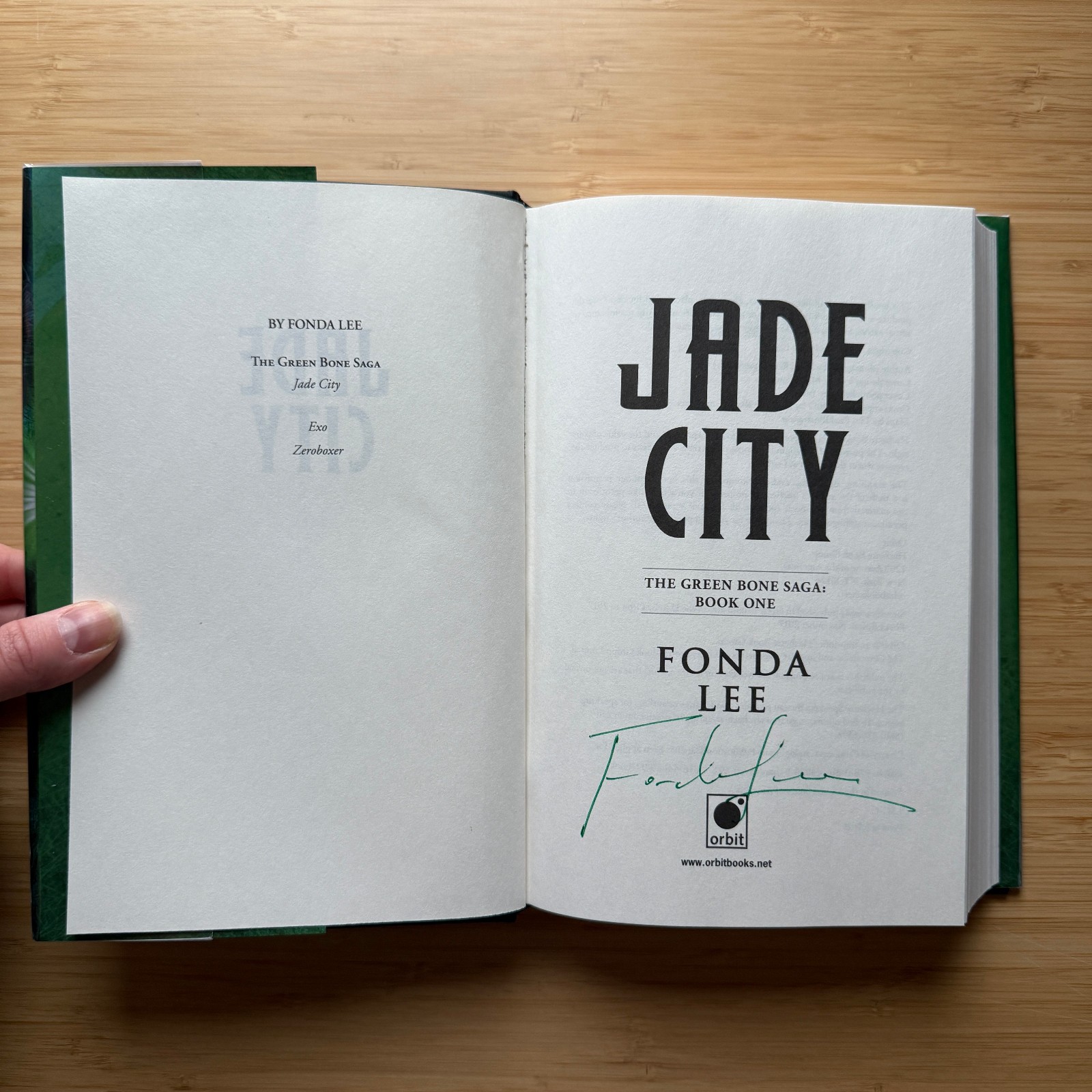 SIGNED Jade City by Fonda Lee Hardcover 1st Ed / Later Printing LIKE NEW