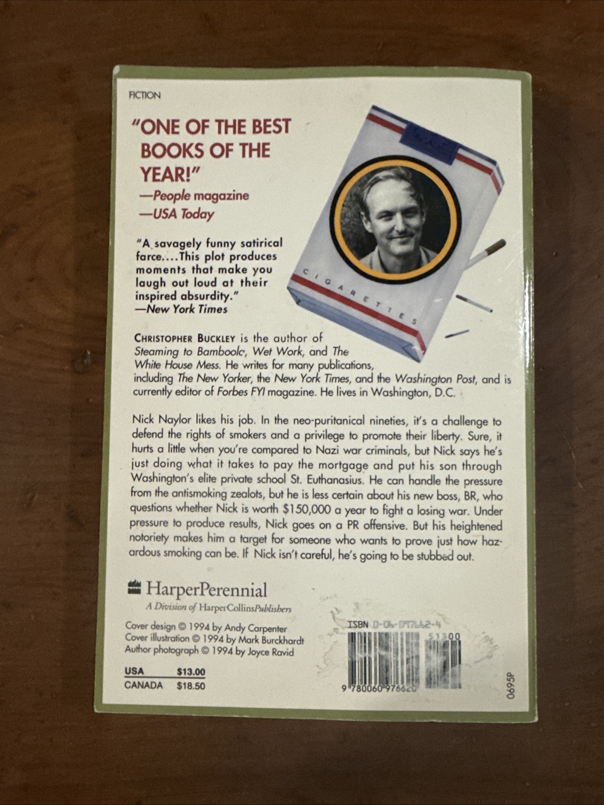 Thank You for Smoking by Christopher Buckley (1995, Trade Paperback)