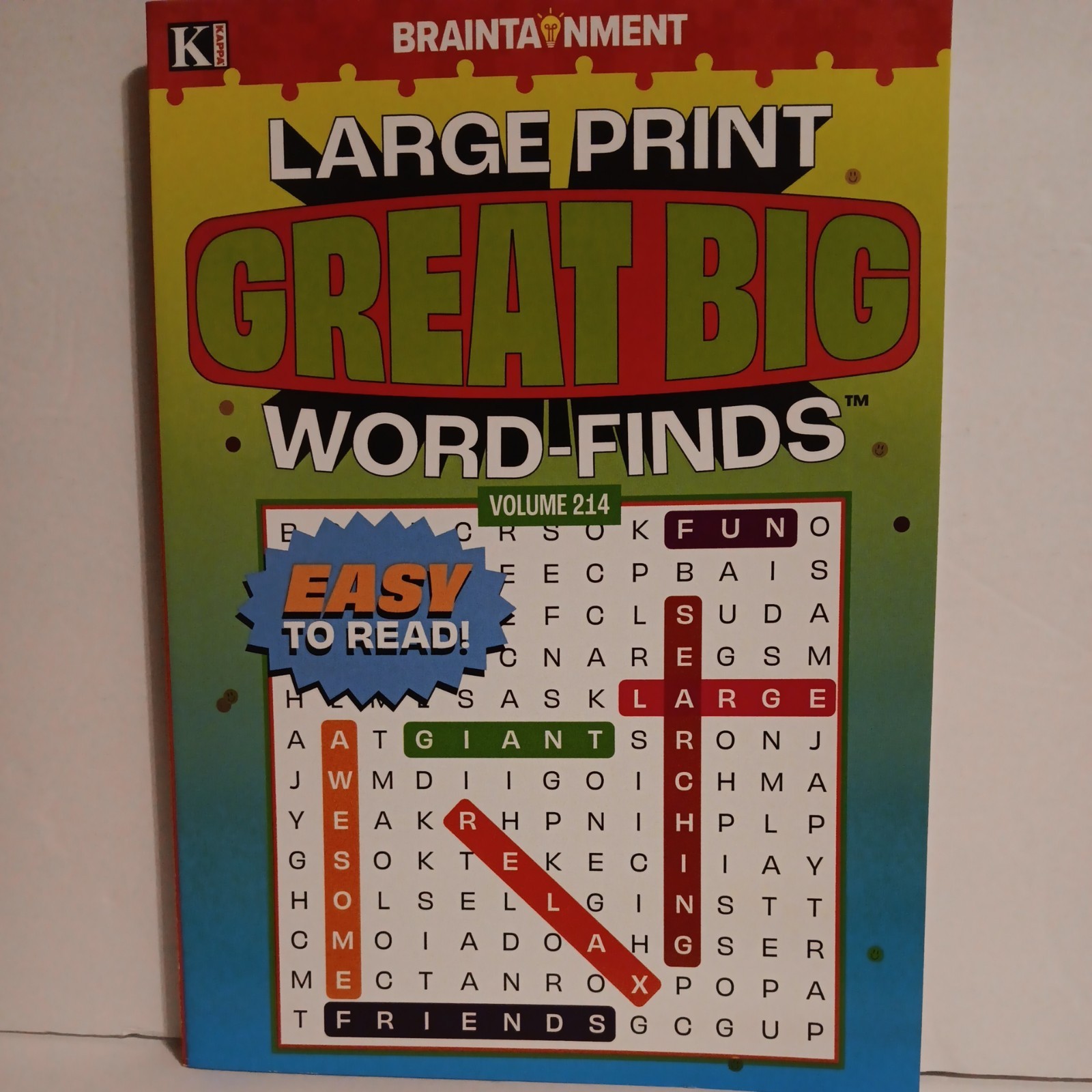 2 LARGE PRINT GREAT BIG Word Finds Kappa Puzzle Books Volumes 214 & 215 NEW