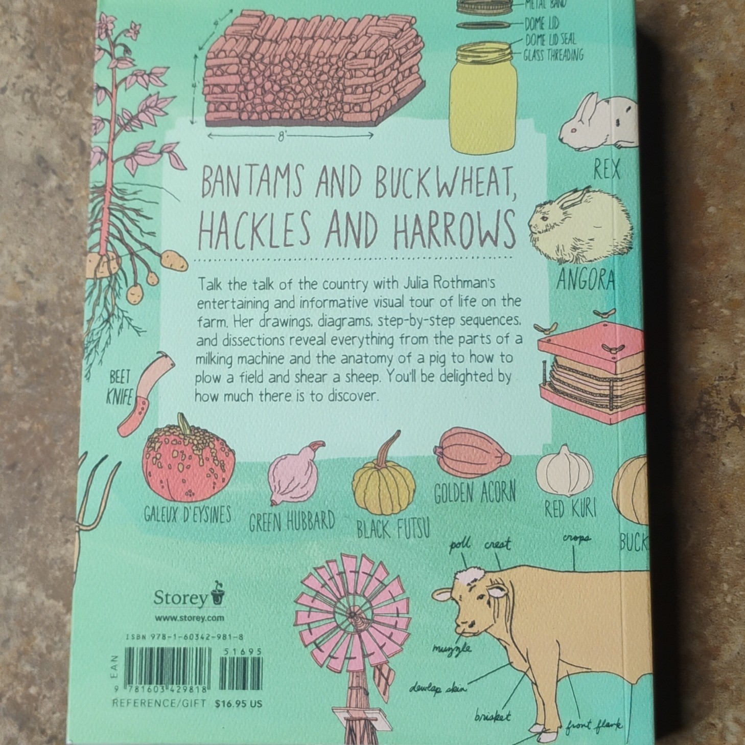 Julia Rothman Collection 3 Book Box Set Nature Food Farm Anatomy