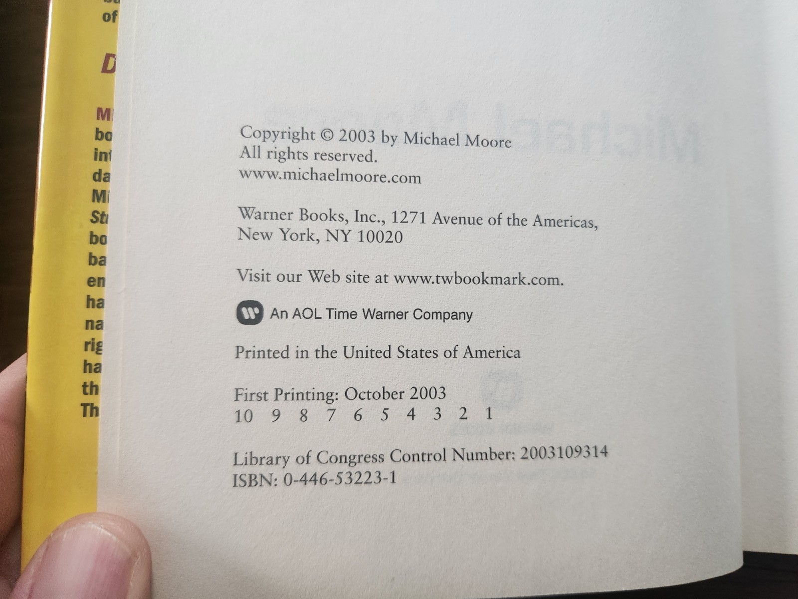 Michael Moore SIGNED Dude, Where’s My Country? 2003 First Edition Hardcover COA