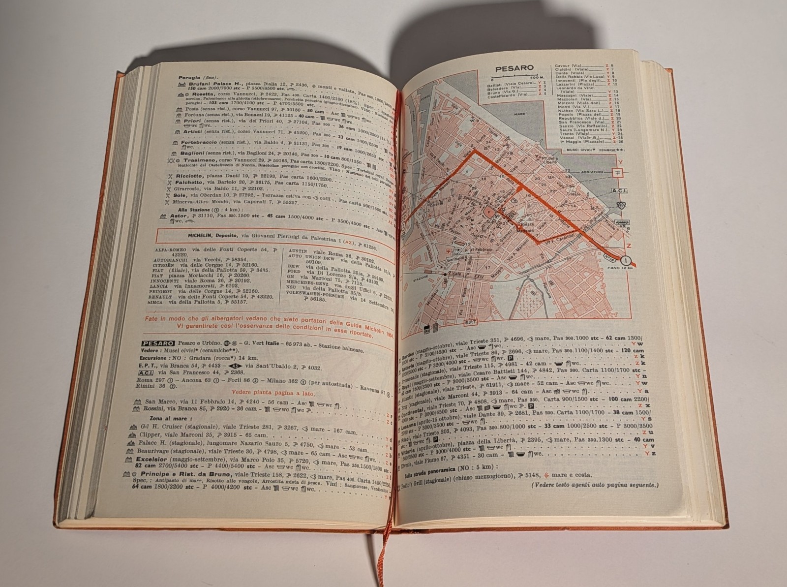 1964 Michelin Italia Guide — Italian Language Edition Vintage Travel Collectible