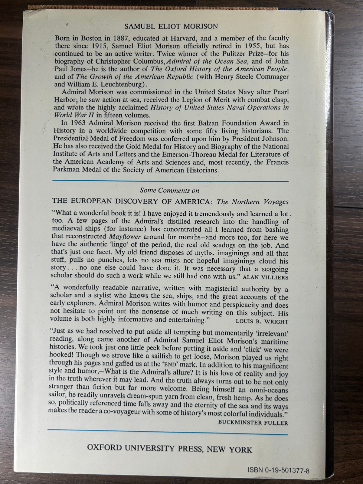 Morison EUROPEAN DISCOVERY AMERICA Northern Voyages 1971 3rd Print DJ