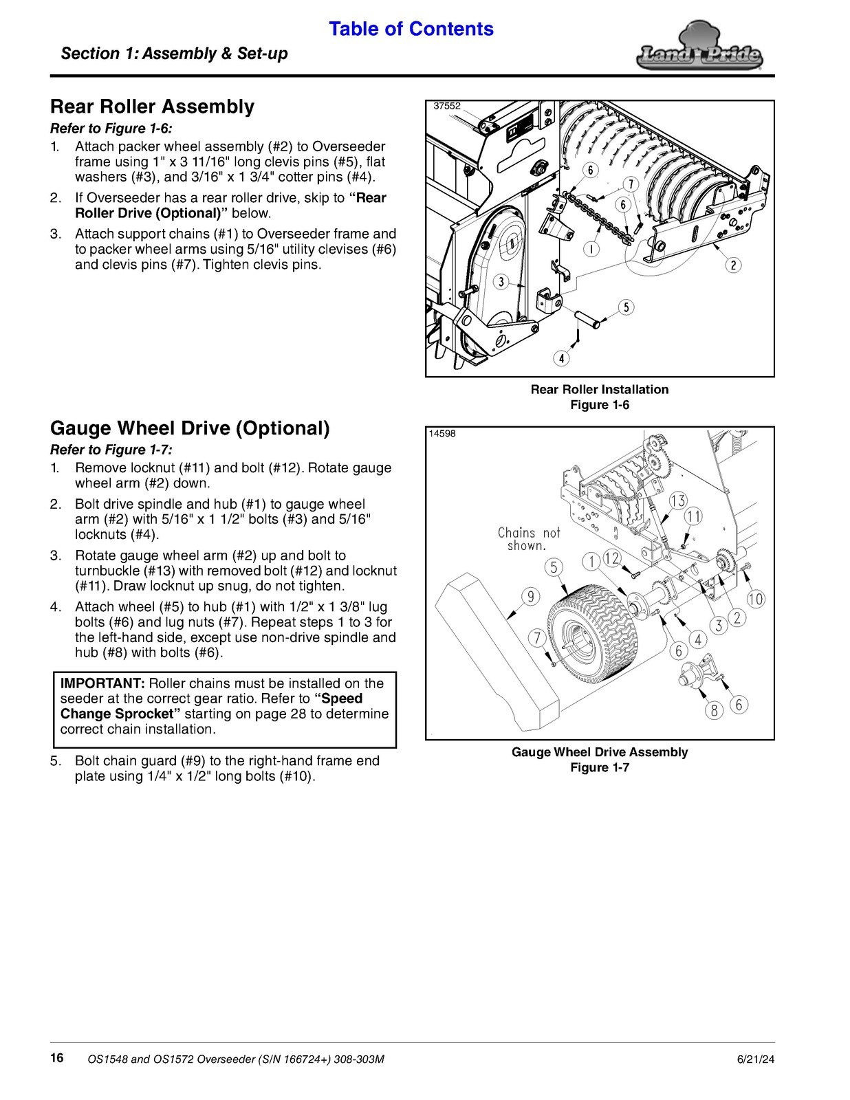LAND PRIDE OS15 Series Overseeders Operators Manual – WIRE BOUND – TOUGH COVERS