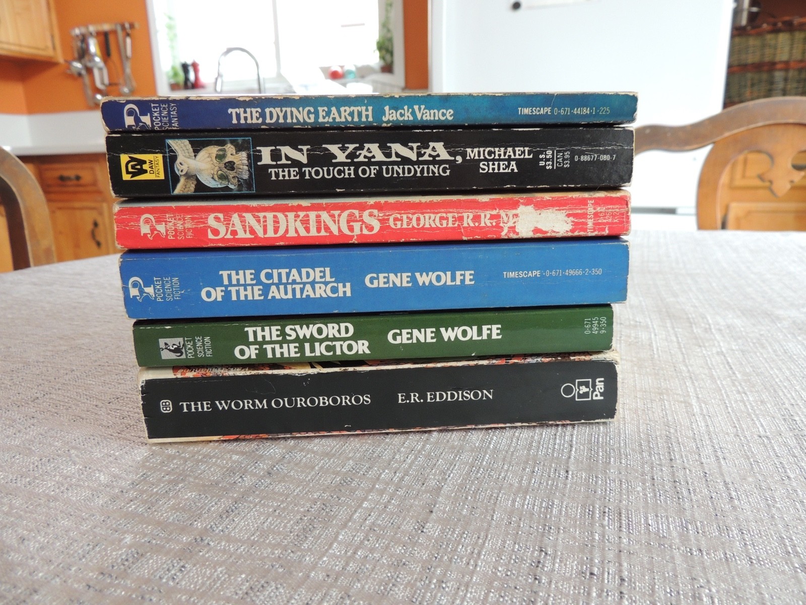 Lot Of 6 Fantasy Books Michael Shea Gene Wolfe George R.R Martin Worm Ouroboros