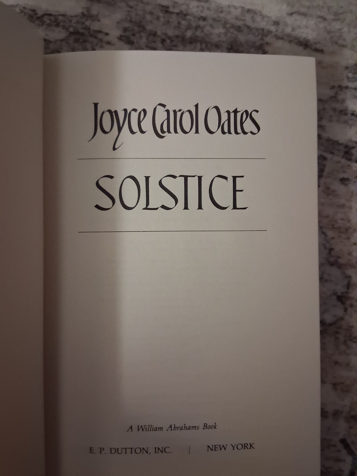 Solstice by Joyce Carol Oates, Hardback, 1985, First Edition