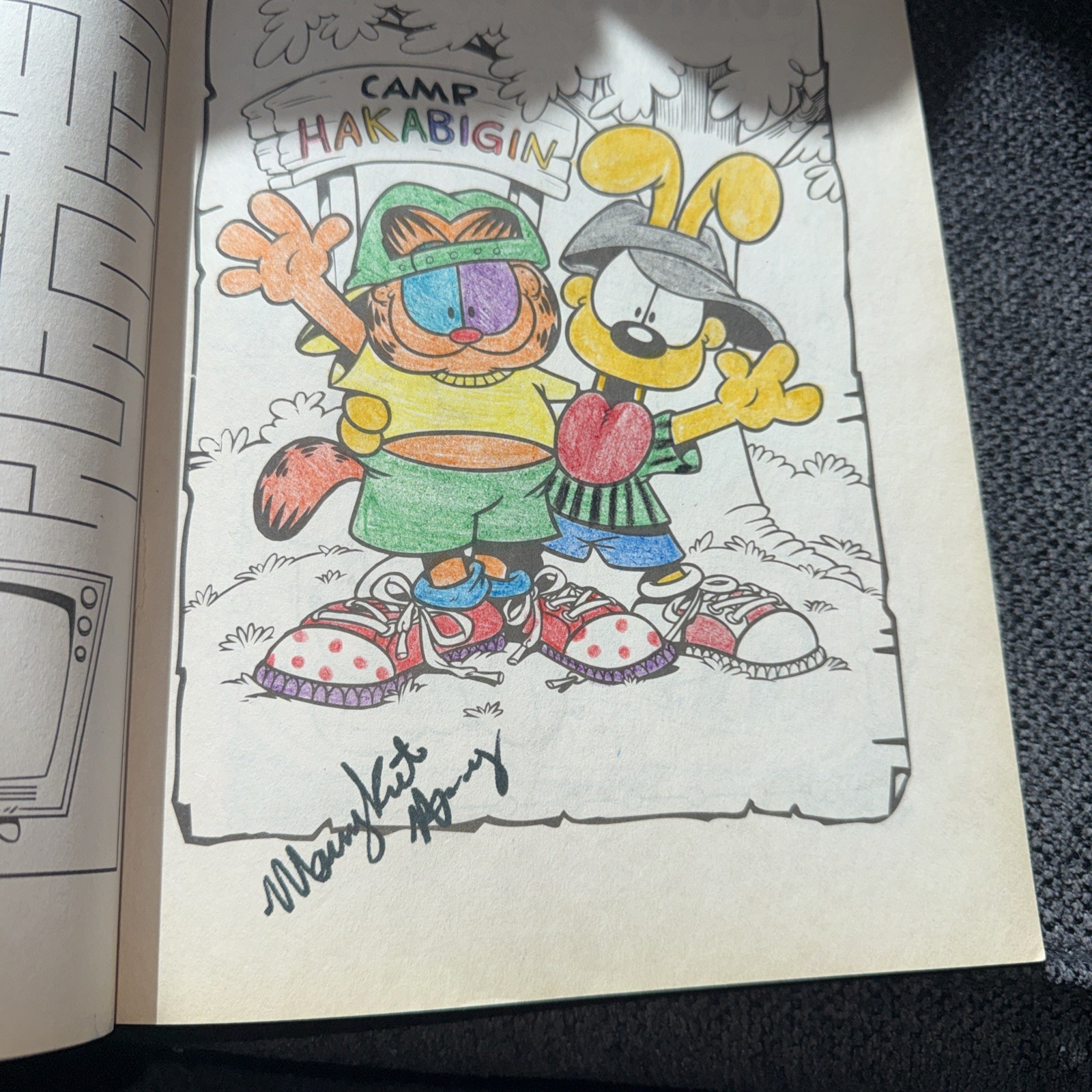 2003 Vintage Garfield Playful Pals Jumbo Coloring And Activity Book Used Bendon