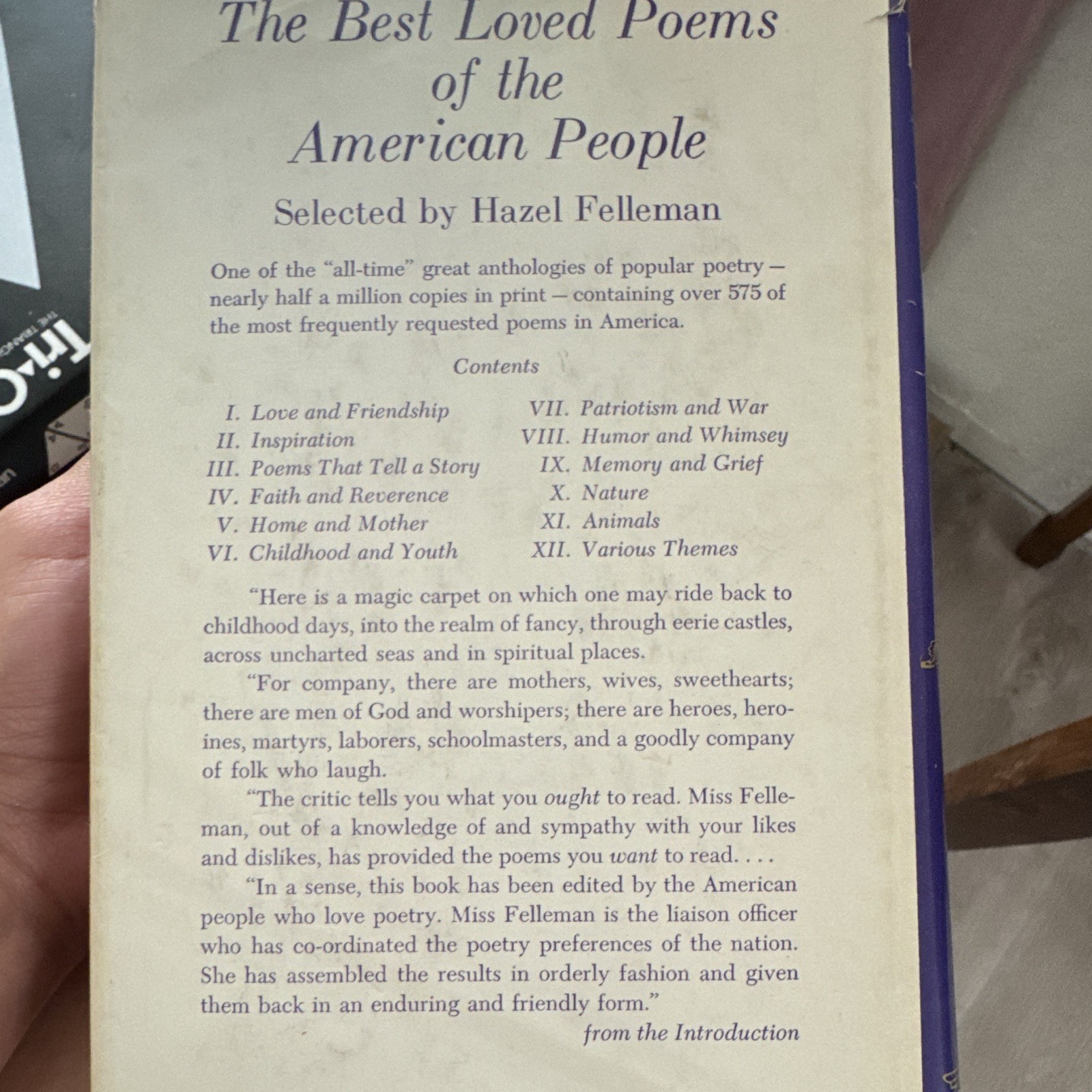 The Best Loved Poems of the American People Hazel Felleman HC w/ Dust Jacket