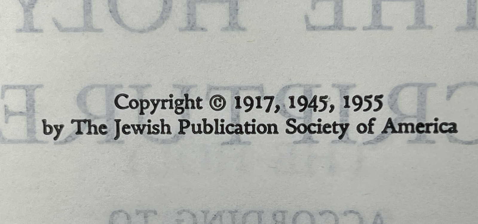 The Holy Scriptures According to the Masoretic Text – 1955 HC Jewish Pub Society