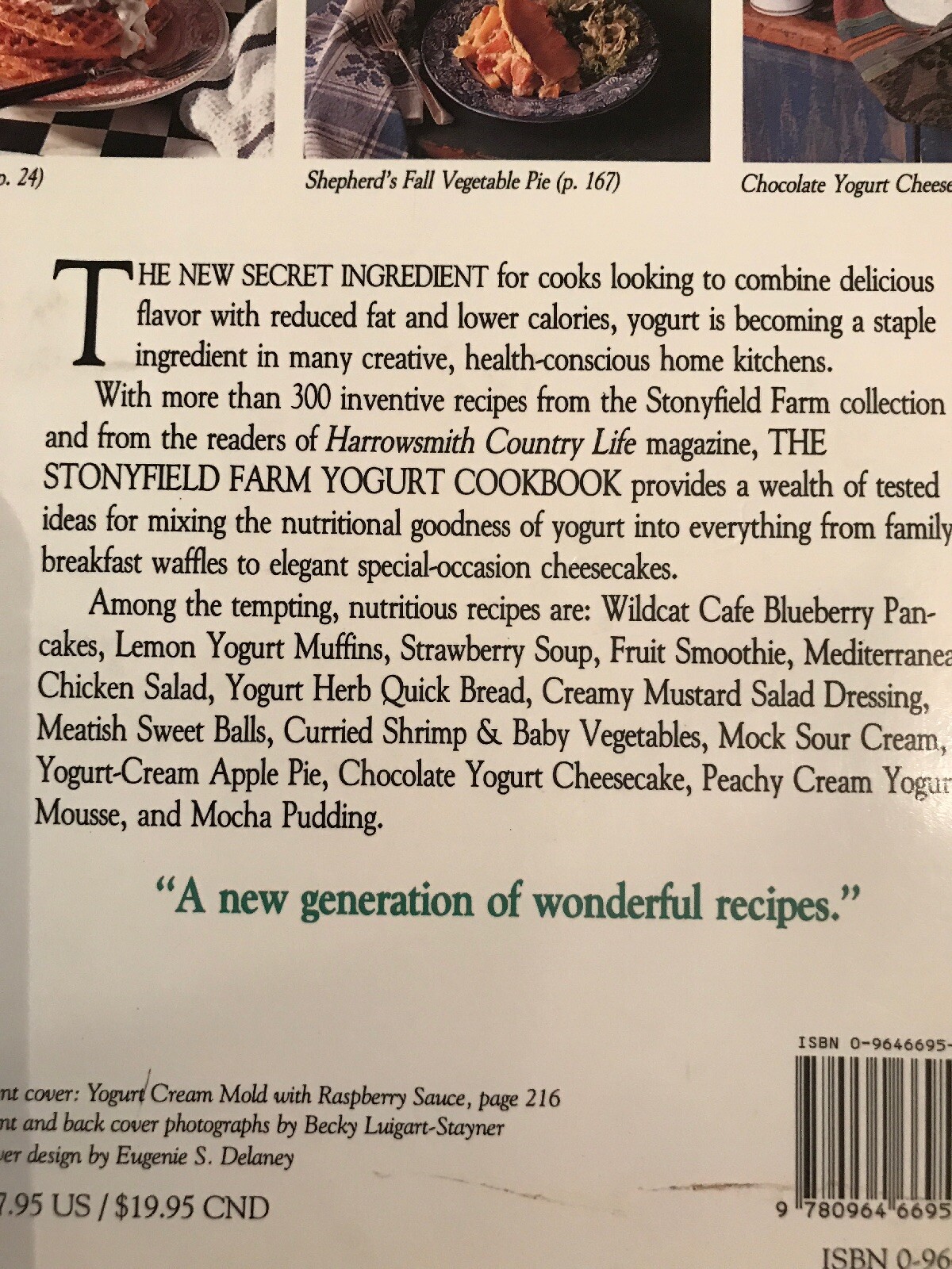 The Stonyfield Farm Yorgurt Cookbook Meg Hirshberg 223 Pages
