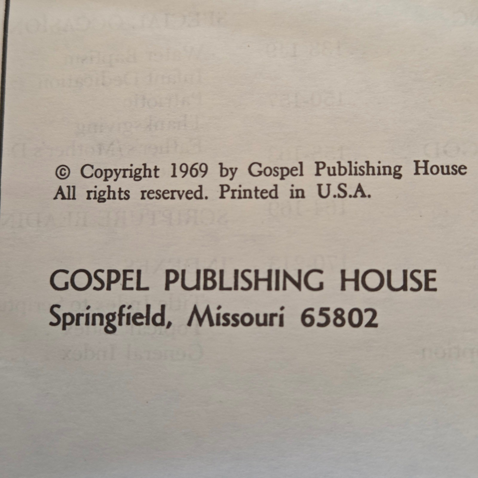 Hymns of Glorious Praise 1969 Gospel Publishing House Springfield MO Hymnal