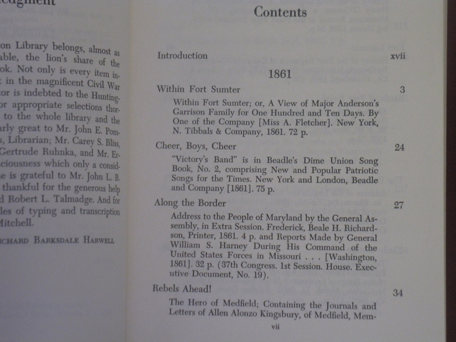 The Union Reader As the North saw The Civil War compiled by Richard Harwell