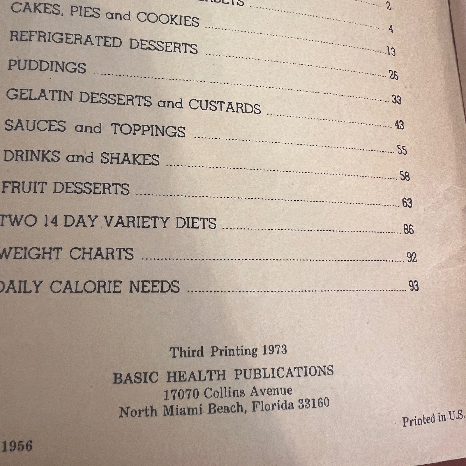 Vintage 1973 Simple Diet Desserts Cookbook Basic Health Publications 1956 Retro