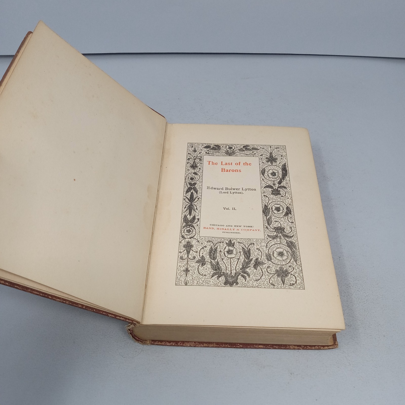 The Last of the Barons: Volume II Rand McNally Hardcover by Edward Bulwer Lytton