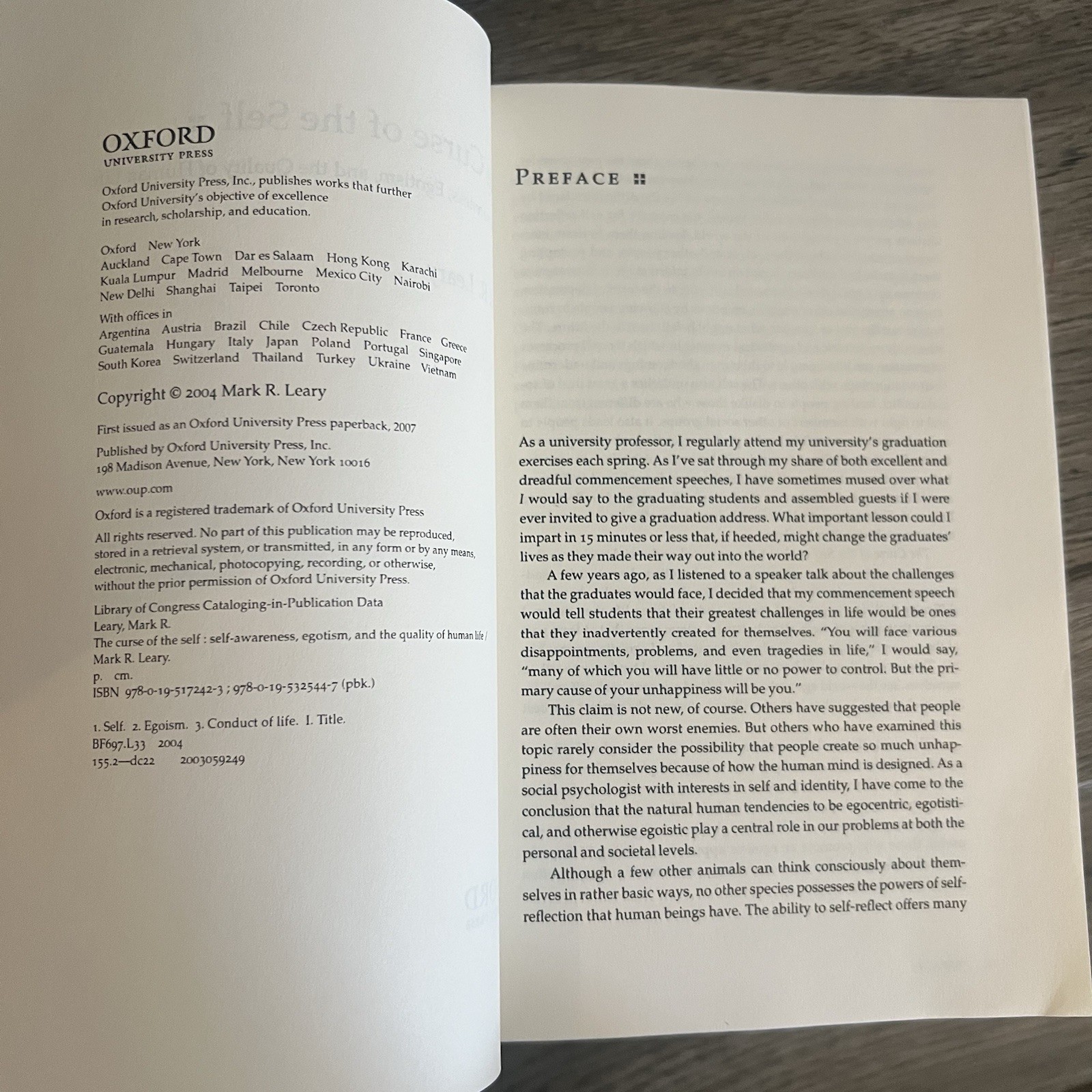 The Curse of the Self : Self-Awareness, Egotism, & Quality… by Mark Leary (PB)