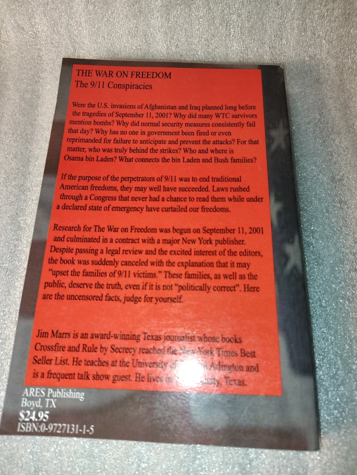 The War on Freedom The 9/11 Conspiracies Jim Marrs 2003 First Edition ARES