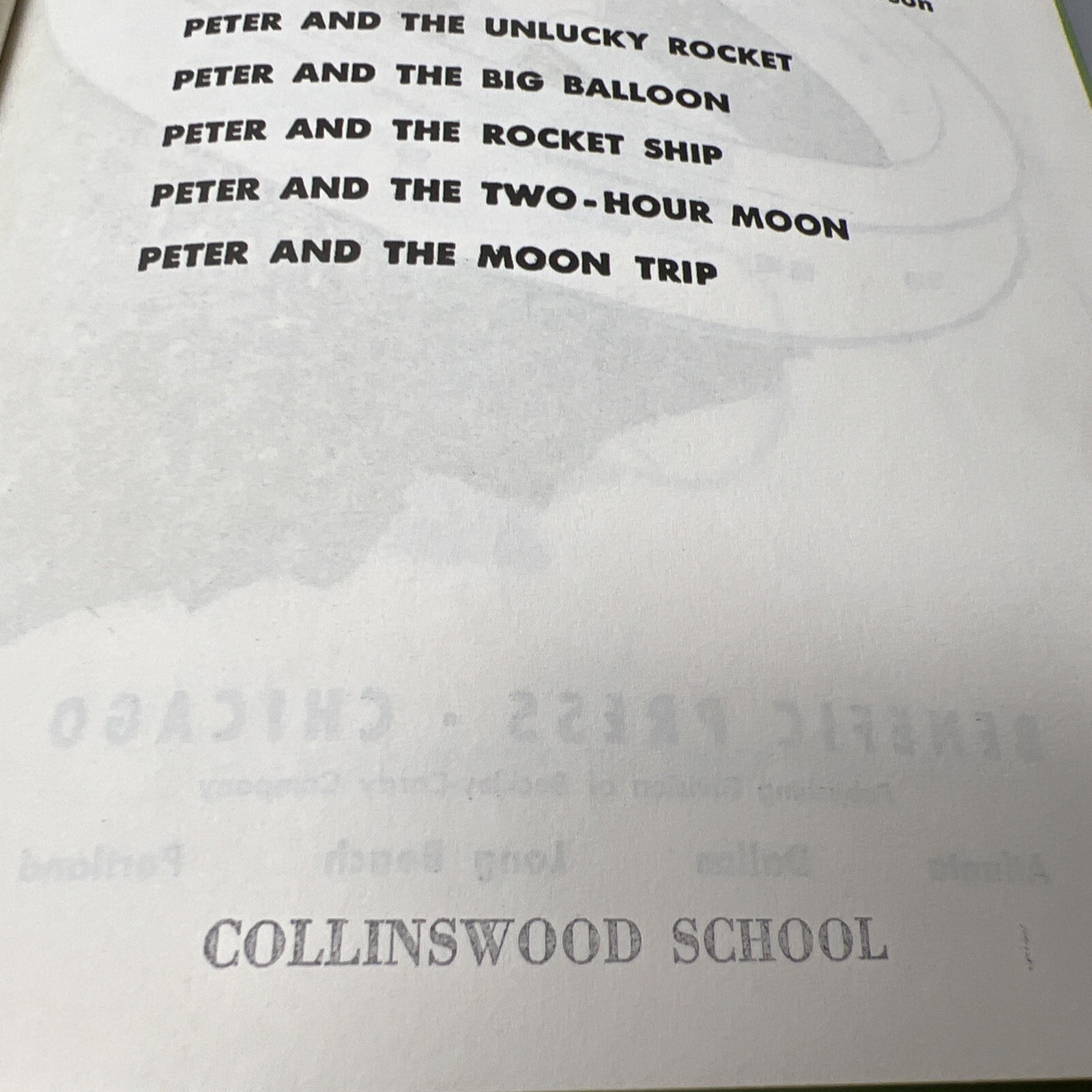 VINTAGE – Peter and the Two Hour Moon book from Collinswood School