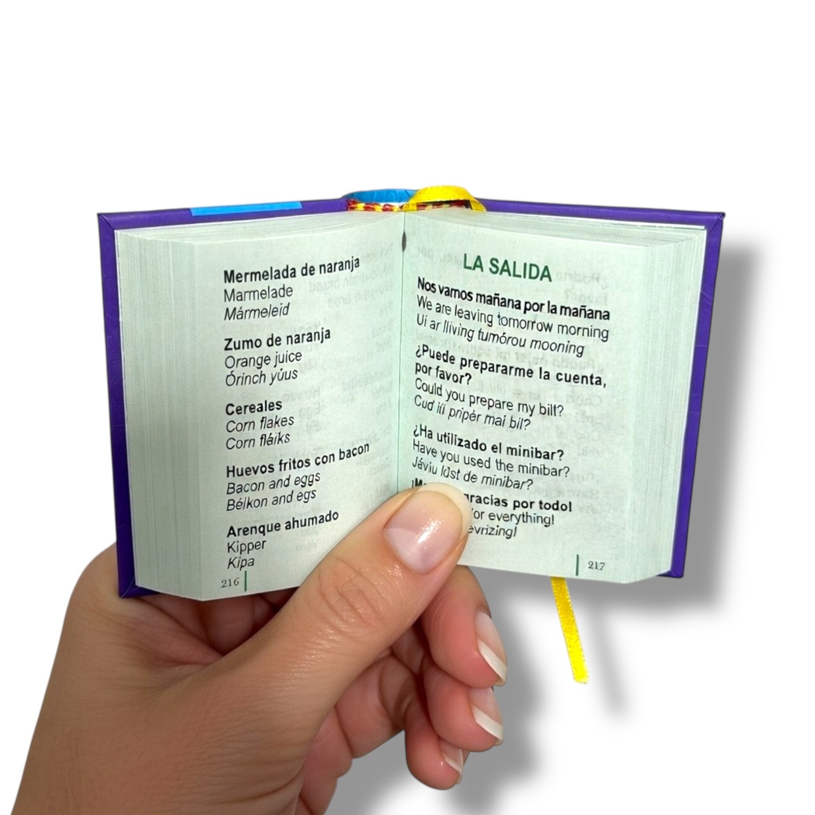 Guía Práctica de Conversación Español Inglés miniature book hardcover 435 pages