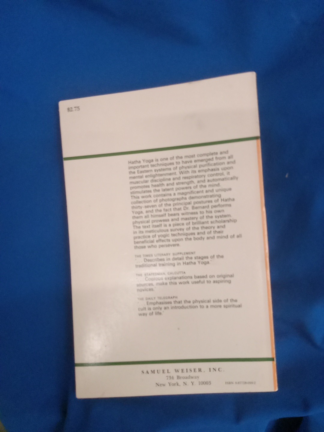HATHA YOGA By Theos Bernard Illustrated – Paperback, 3rd Impression, 1972