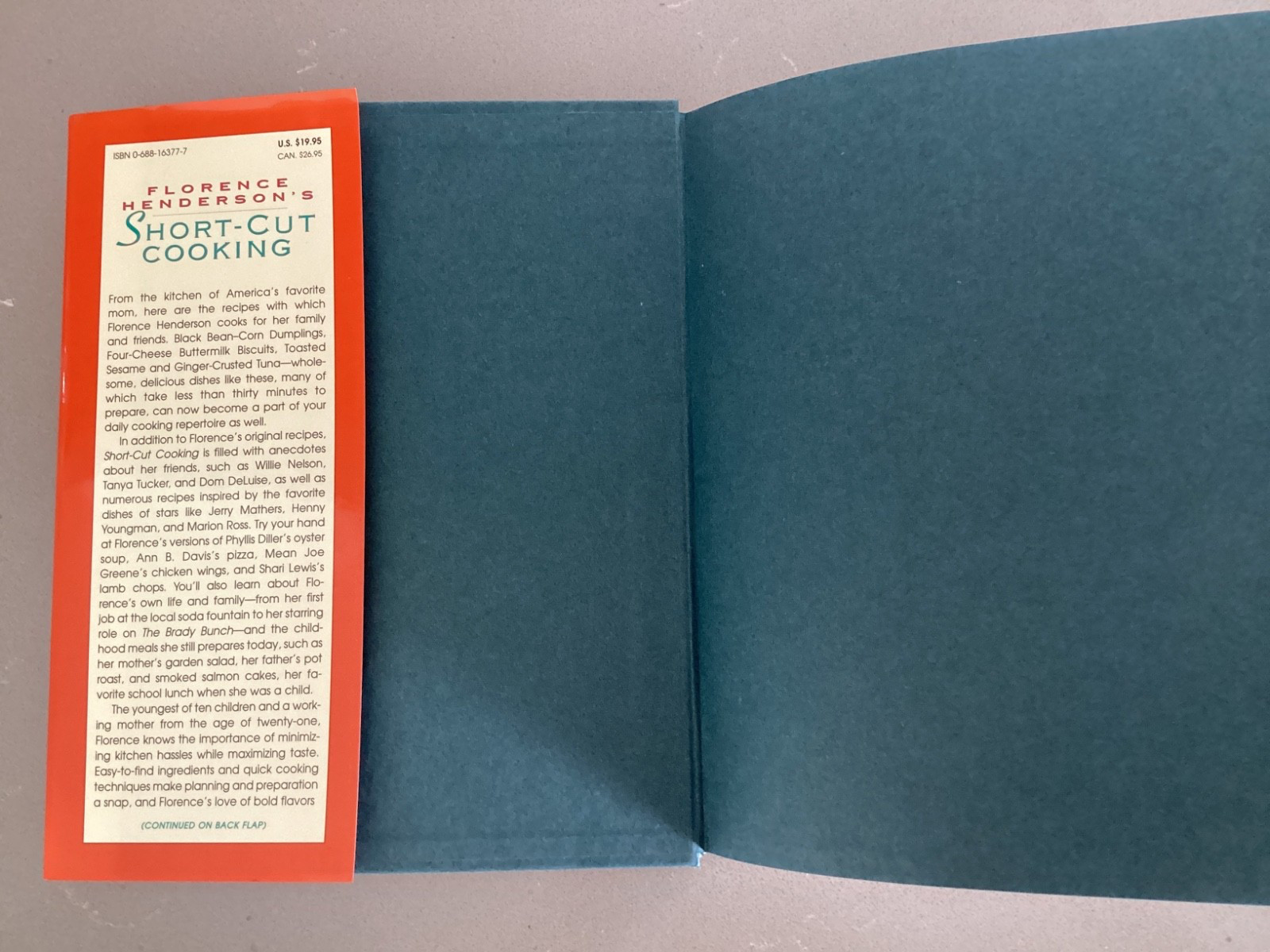 Florence Henderson’s Short-Cut Cooking First Edition Cookbook