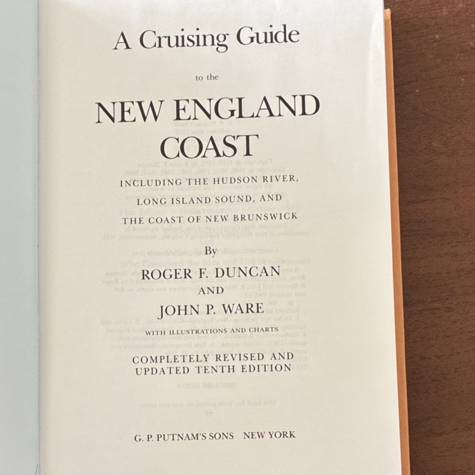 A Cruising Guide New England Coast Duncan & Ware HC 10th Ed Illustrated Putnam