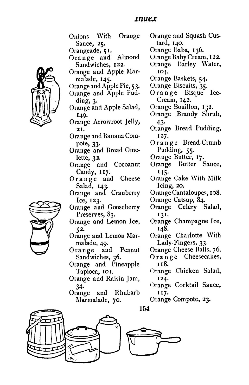 (1909) 365 Orange Recipes Vintage Cook Book 159 Pages
