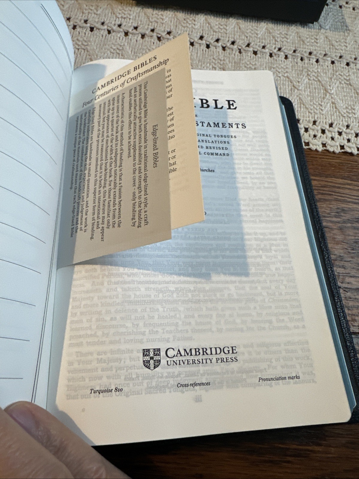 Cambridge Turquoise Ref KJV BIBLE Blue Goatskin Brand New!