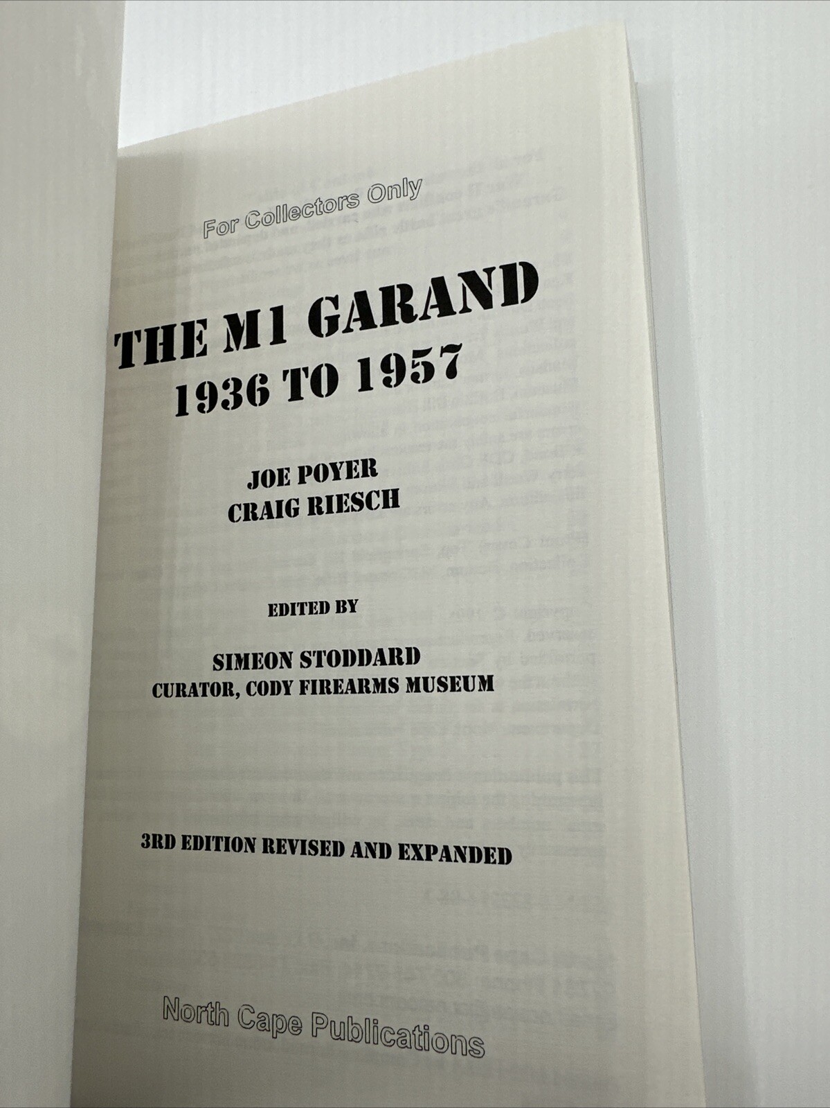 M1 Garand 1936 To 1957 3rd Edition Joe Poyer 2001 Paperback Riesch