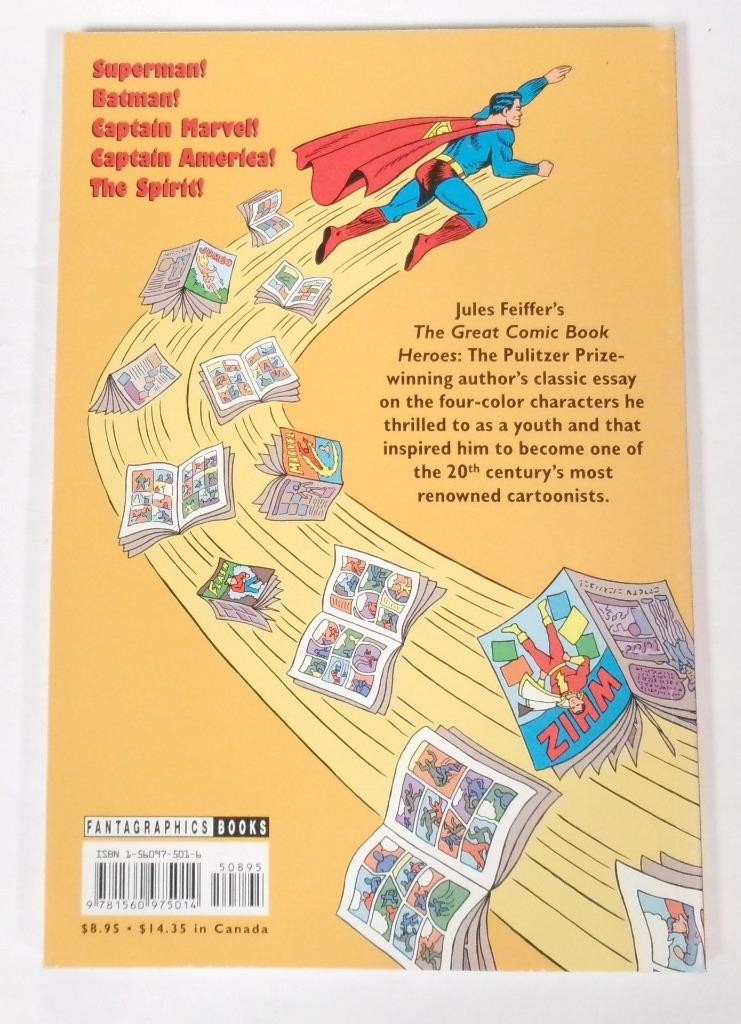 Great Comic Book Heroes by Jules Feiffer (2003), EXC with Writing