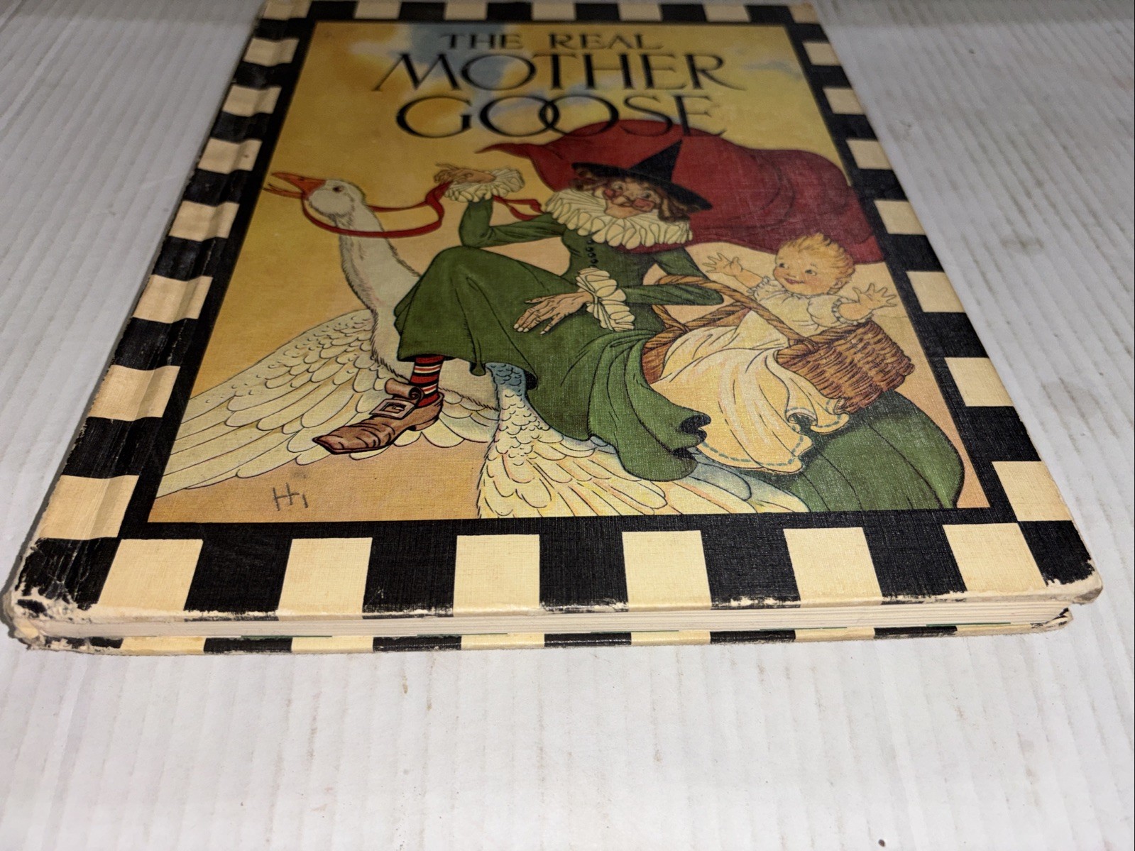 Vintage 1966 The Real Mother Goose Hardcover Nursery Rhymes Book 12×9.25″