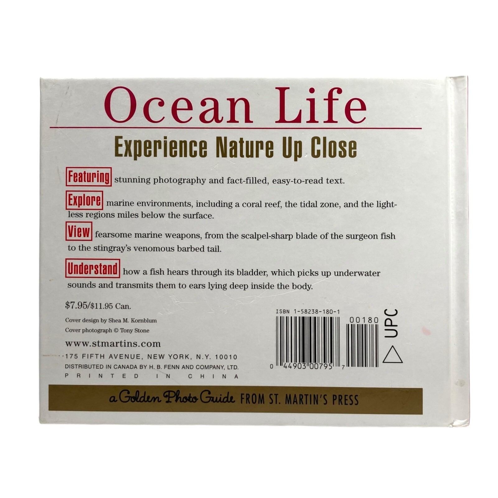 8 Golden Photo Guide Books Ocean Life, Hardcover 58 Pages 2001, 6.5″ x 5.5″