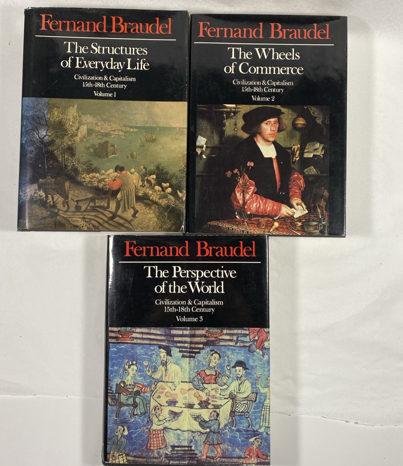 Civilization & Capitalism 15th-18th Century 3 Vol Set Fernand Braudel 1st US Ed