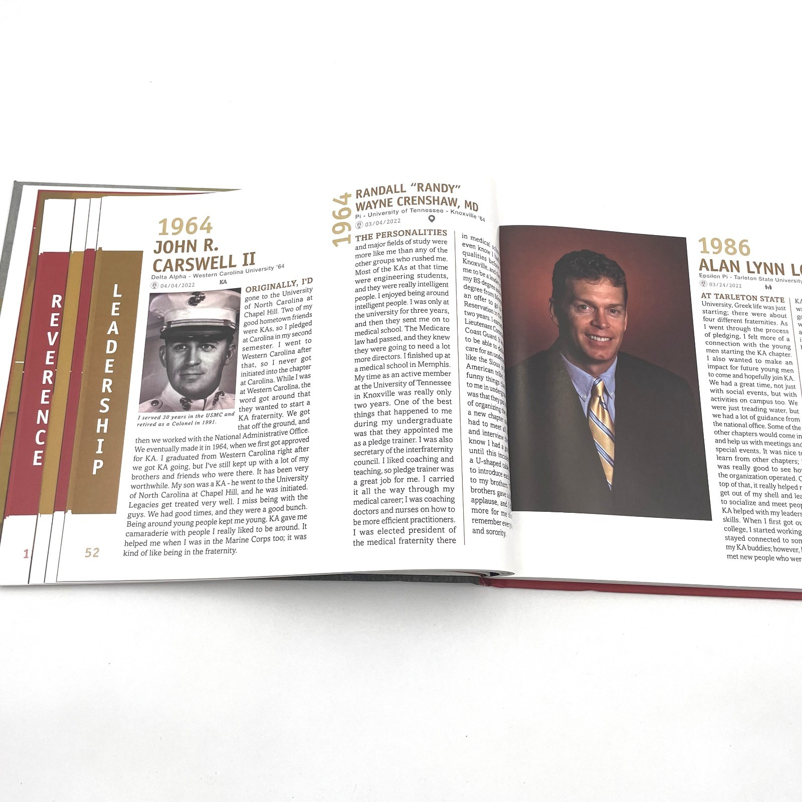 Kappa Alpha Order Oral History Project Book Voluntary Remarks Fraternity HC