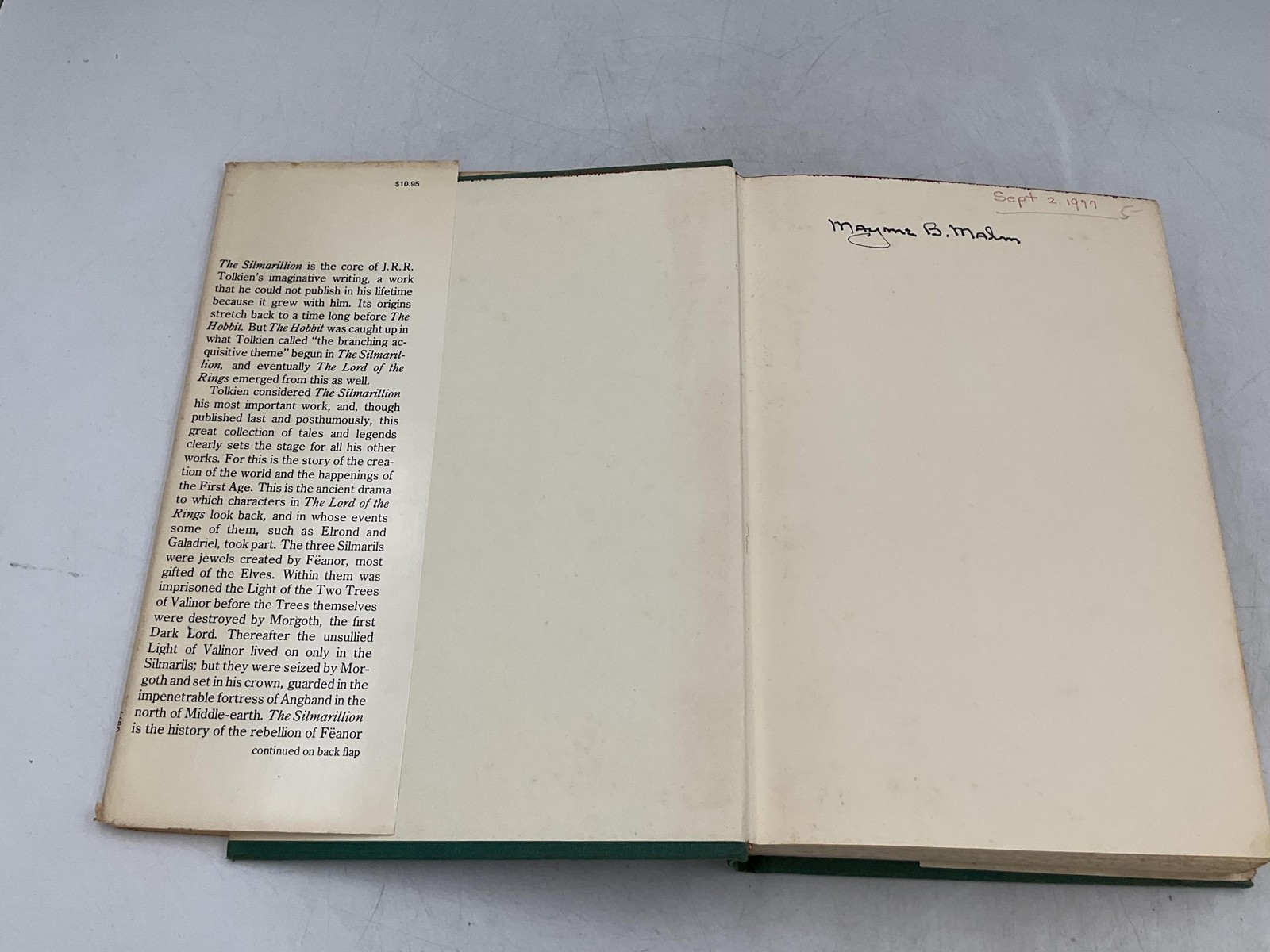 THE SILMARILLION John Ronald Reuel Tolkien 1977, 1sr Ed.1st Print. Map included