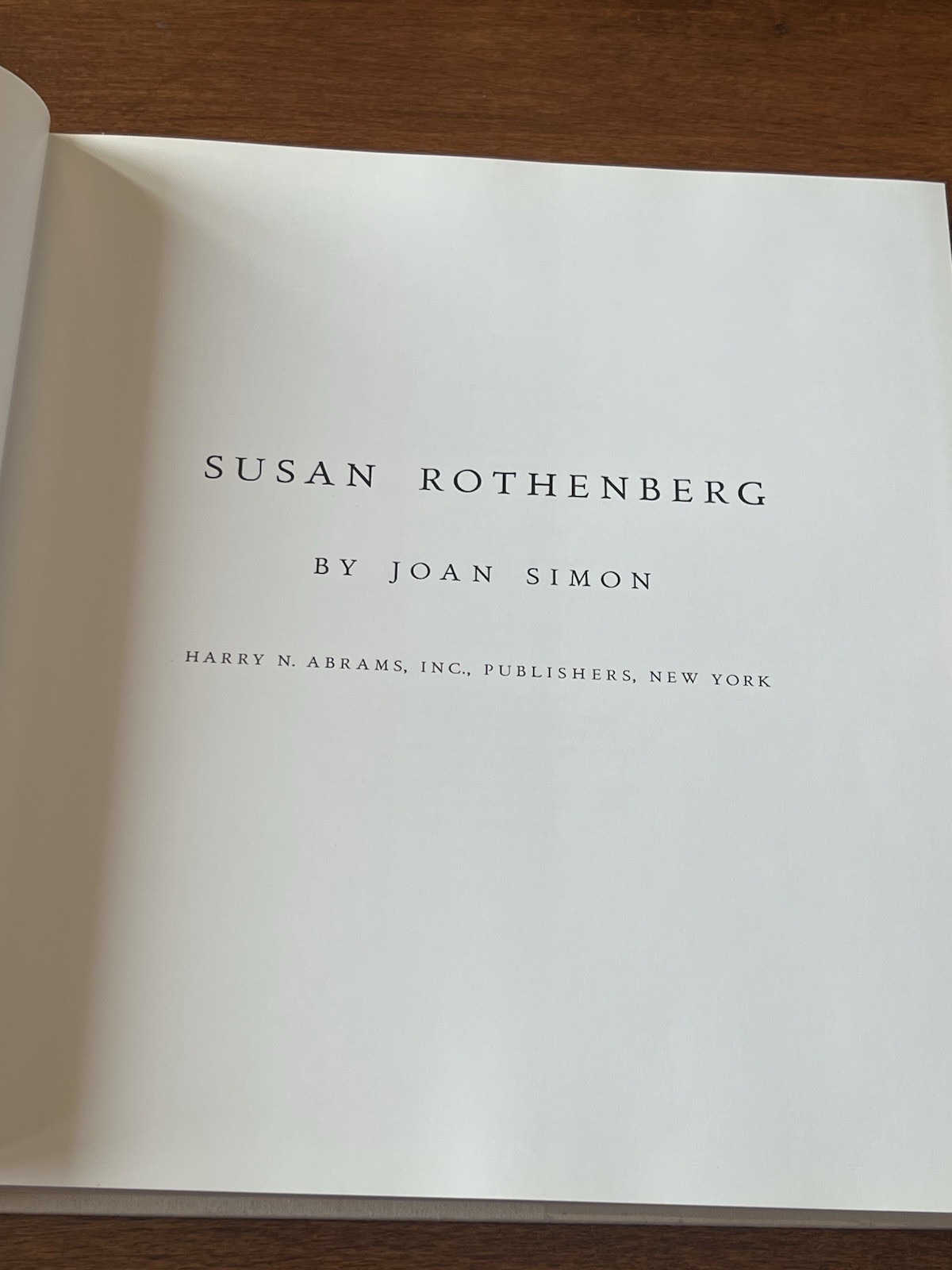 SUSAN ROTHENBERG Joan Simon Harry N. Abrams 1991 Hardcover DJ