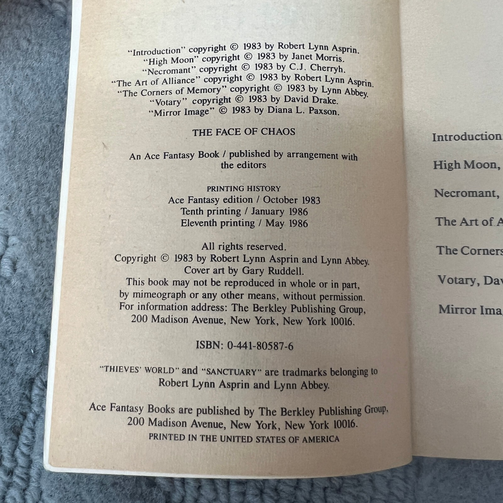 The Face Of Chaos Fantasy Paperback Book by Robert Lynn Asprin Ace Books 1986