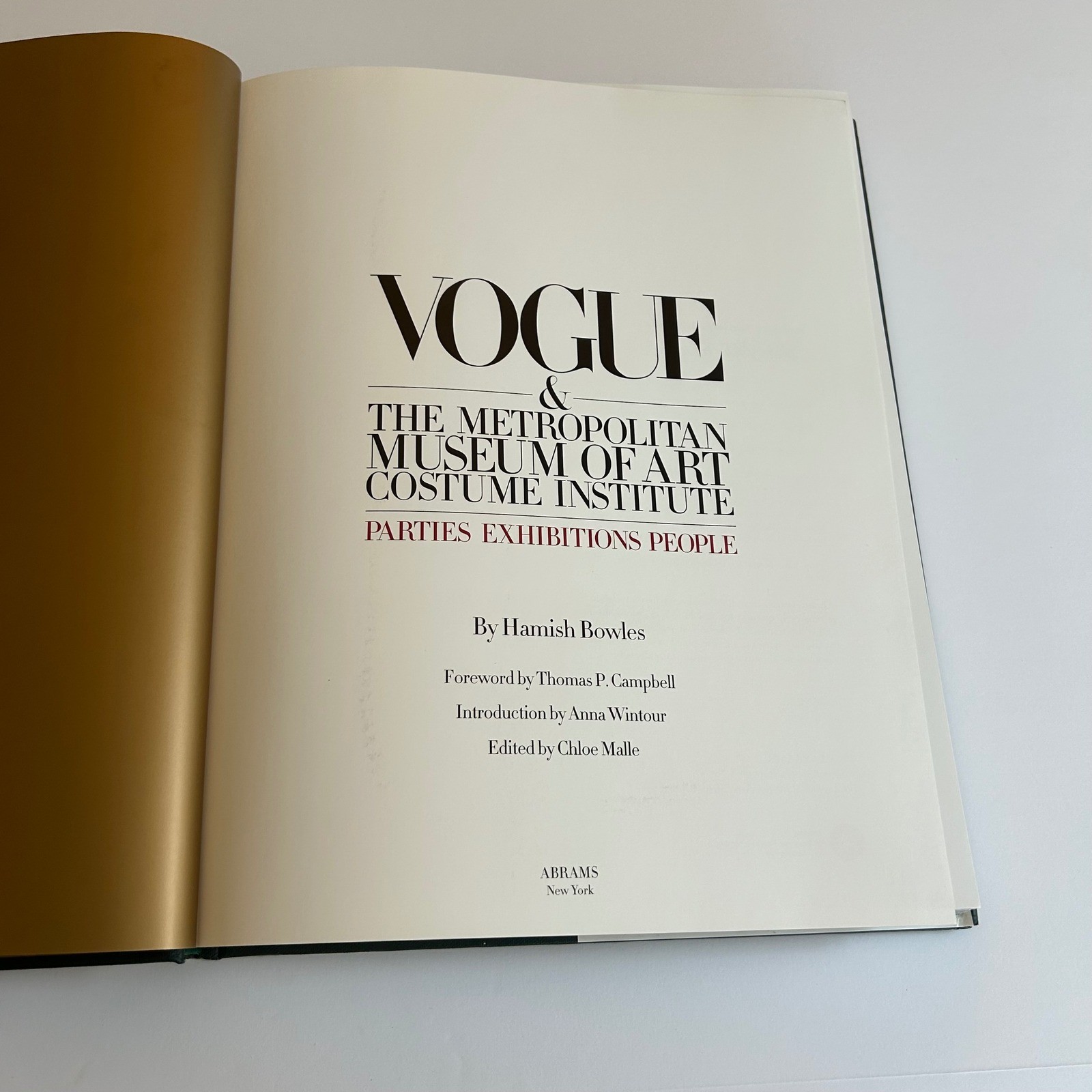 Vogue & The Metropolitan Museum of Art Costume Institute Hardcover Hamish Bowles