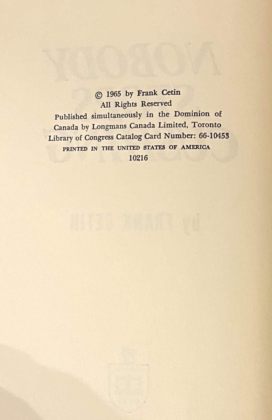 NOBODY STOPS CUSHING-Civil War Navy Biography-FRANK CETIN-Albemarle-Ex 1st HC DJ