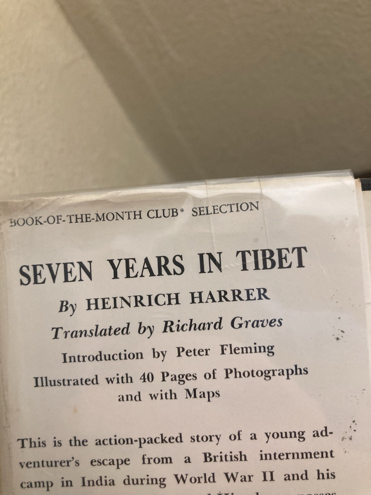 Seven Years in Tibet – Heinrich Harrer – 1st Edition HC DJ Photos 314 pages