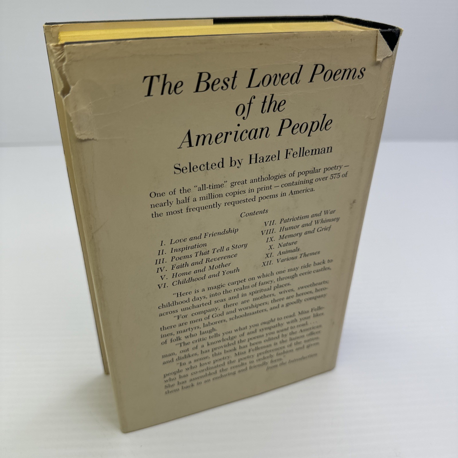 The Best Loved Poems of the American People Selected by Hazel Felleman c1936 HC
