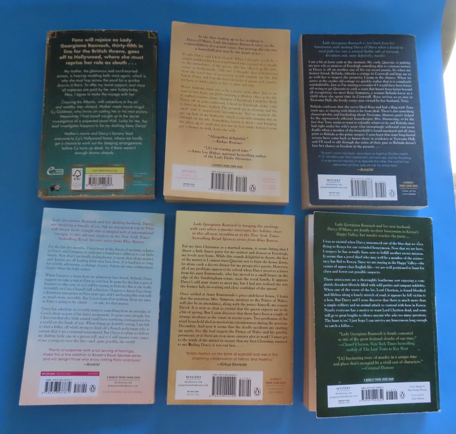Rhys Bowen A Royal Spyness Mystery Lot of 6 Paperbacks