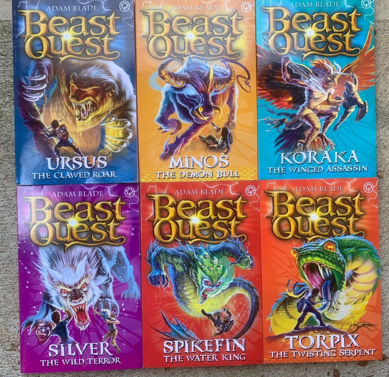 Lot of 5 BEAST QUEST Complete Sets 2 3 8 9 10 by Adam Blade Series 30-PB lot