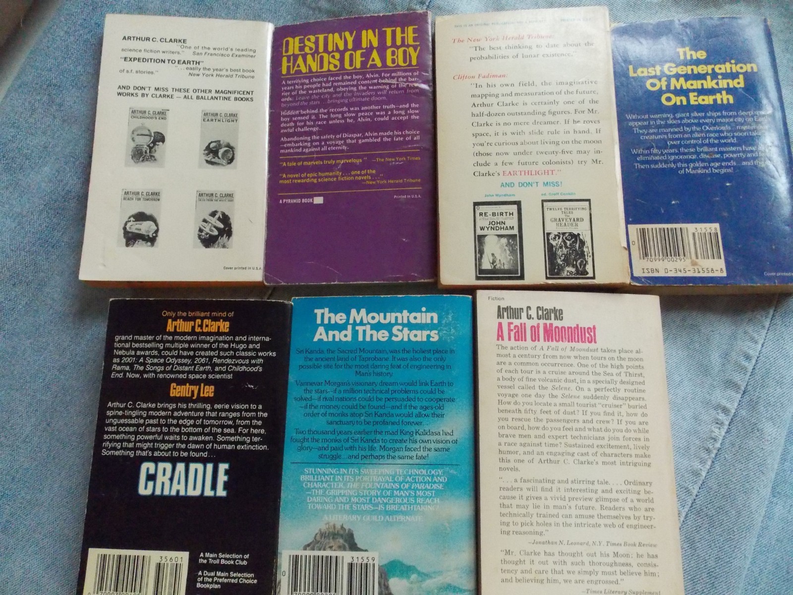 Arthur C Clarke Sci Fi Paperback Book Lot or 14 Vintage