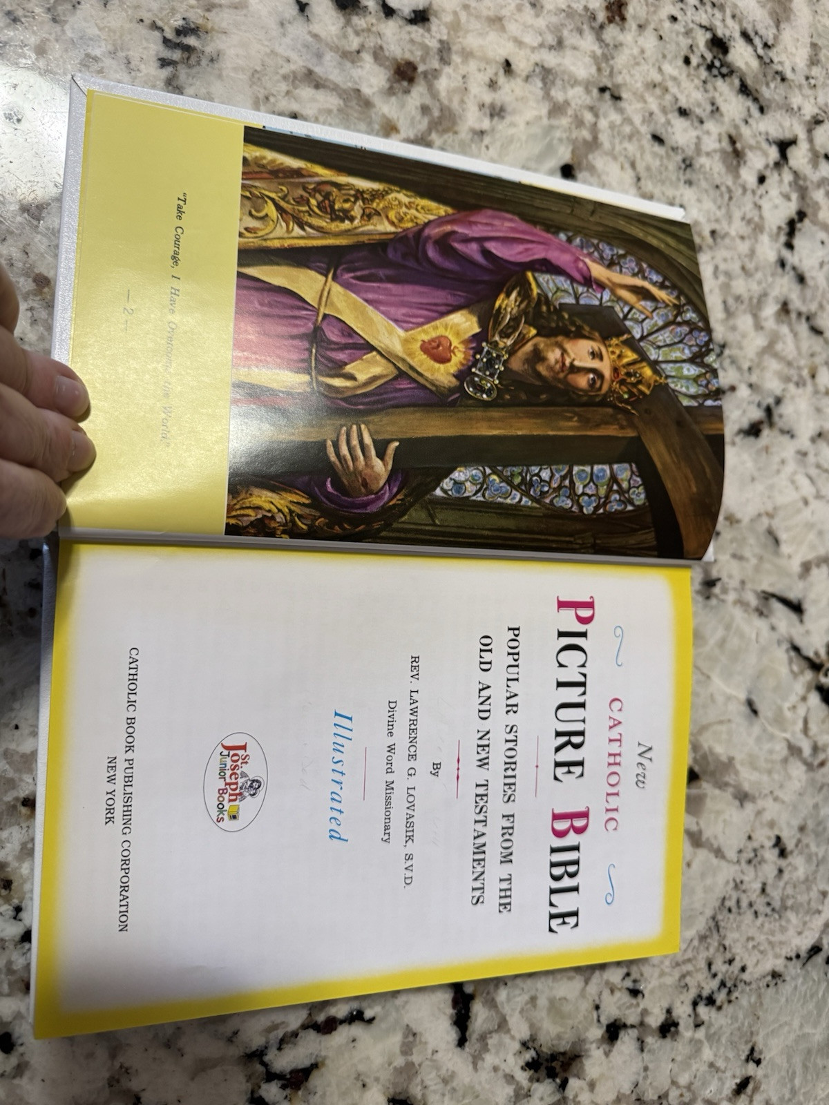 Catholic Picture Bible Illustrated Stories 1990 Gold Edged Excellent Condition