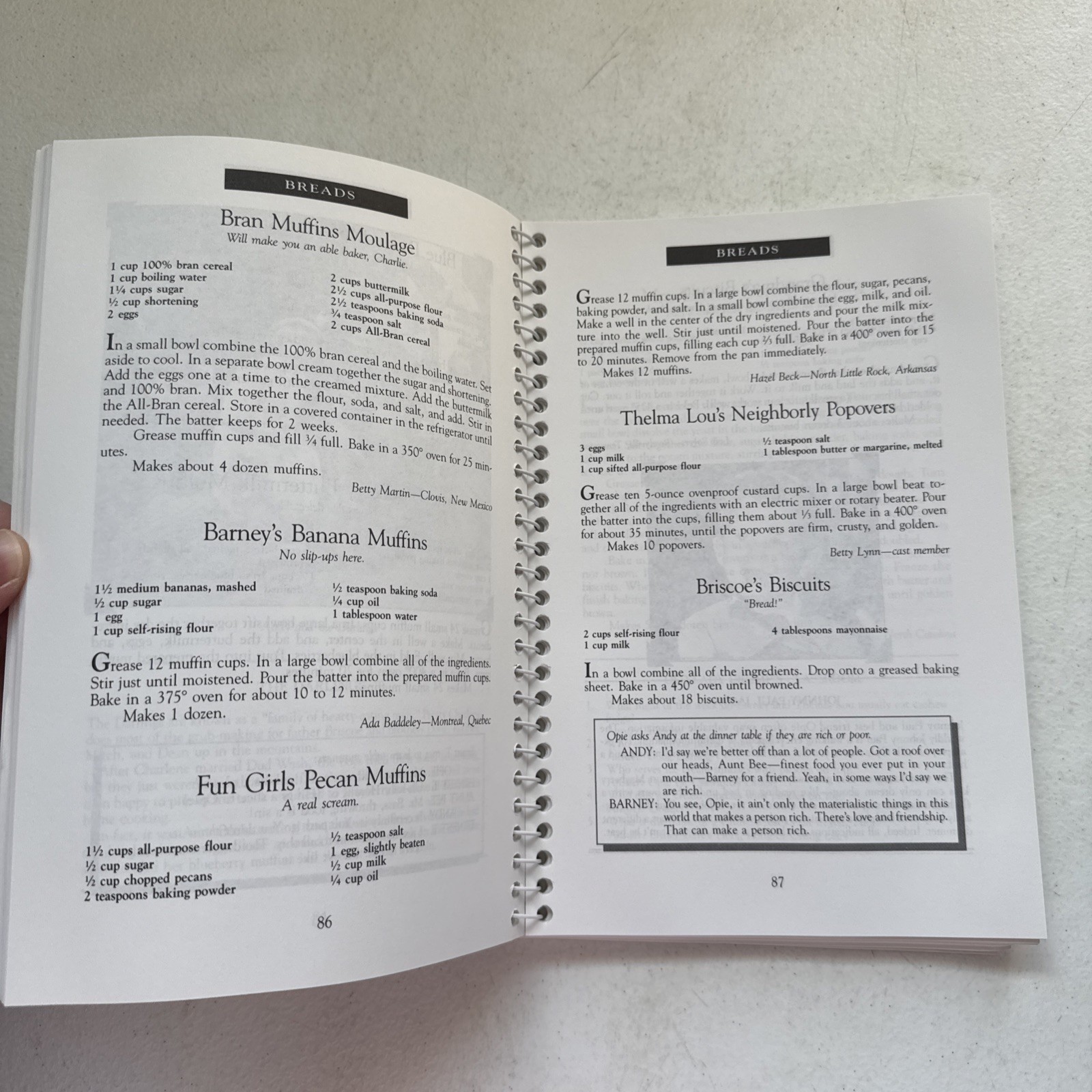 Aunt Bee’s Mayberry Cookbook Spiral Bound by Ken Beck and Jim Clark