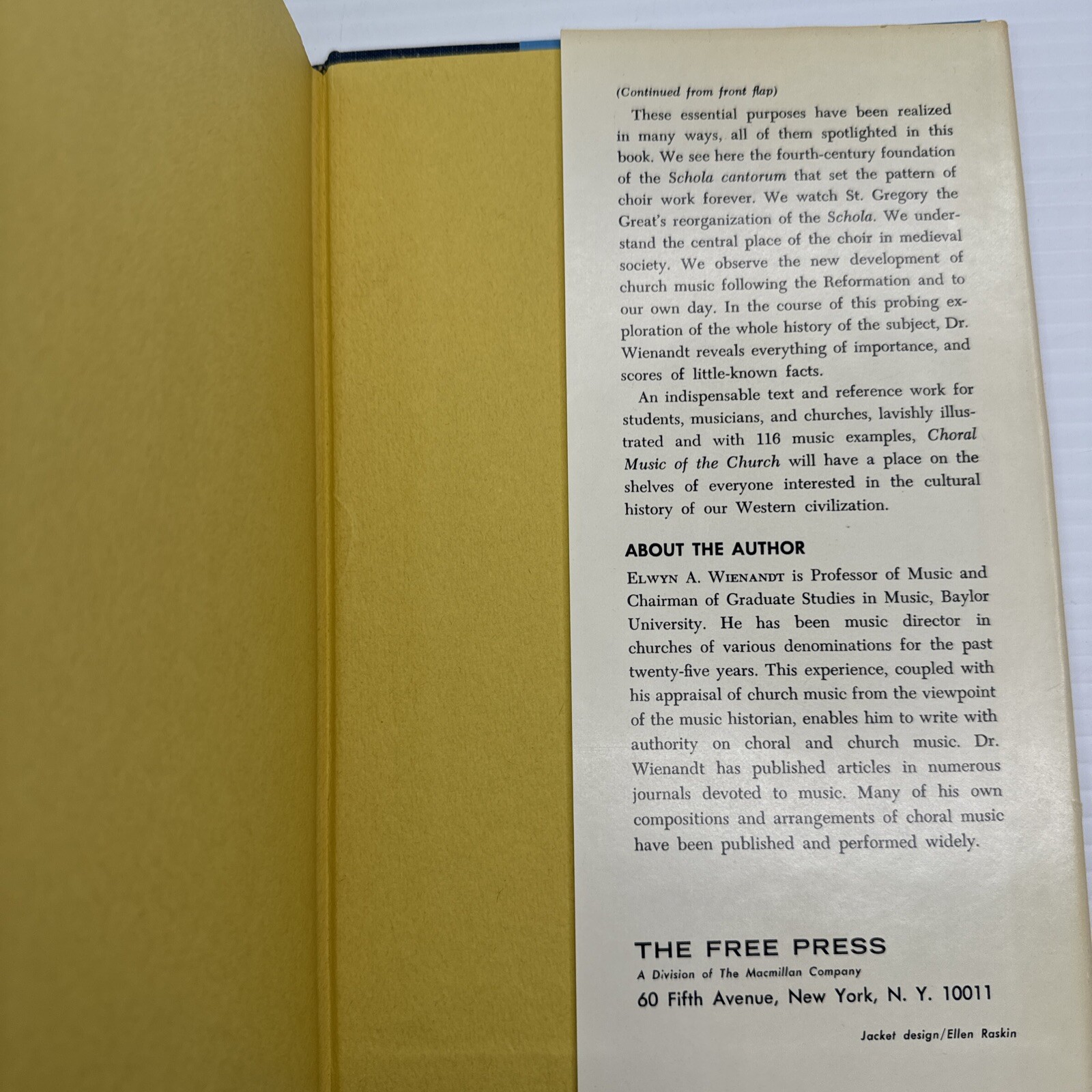 Choral Music of the Church Elwyn A. Wienandt 1965 Hardcover The Free Press