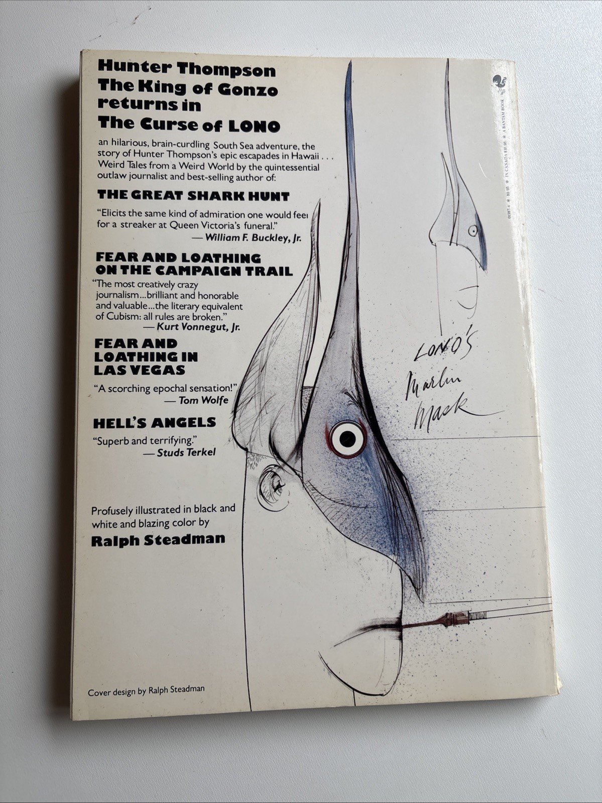 1983 The Curse of LONO Hunter S Thompson & Ralph Steadman Paperback